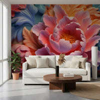 Wandbild „Blush Peony Sculptural Flow“