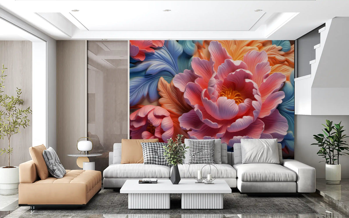 Wandbild „Blush Peony Sculptural Flow“