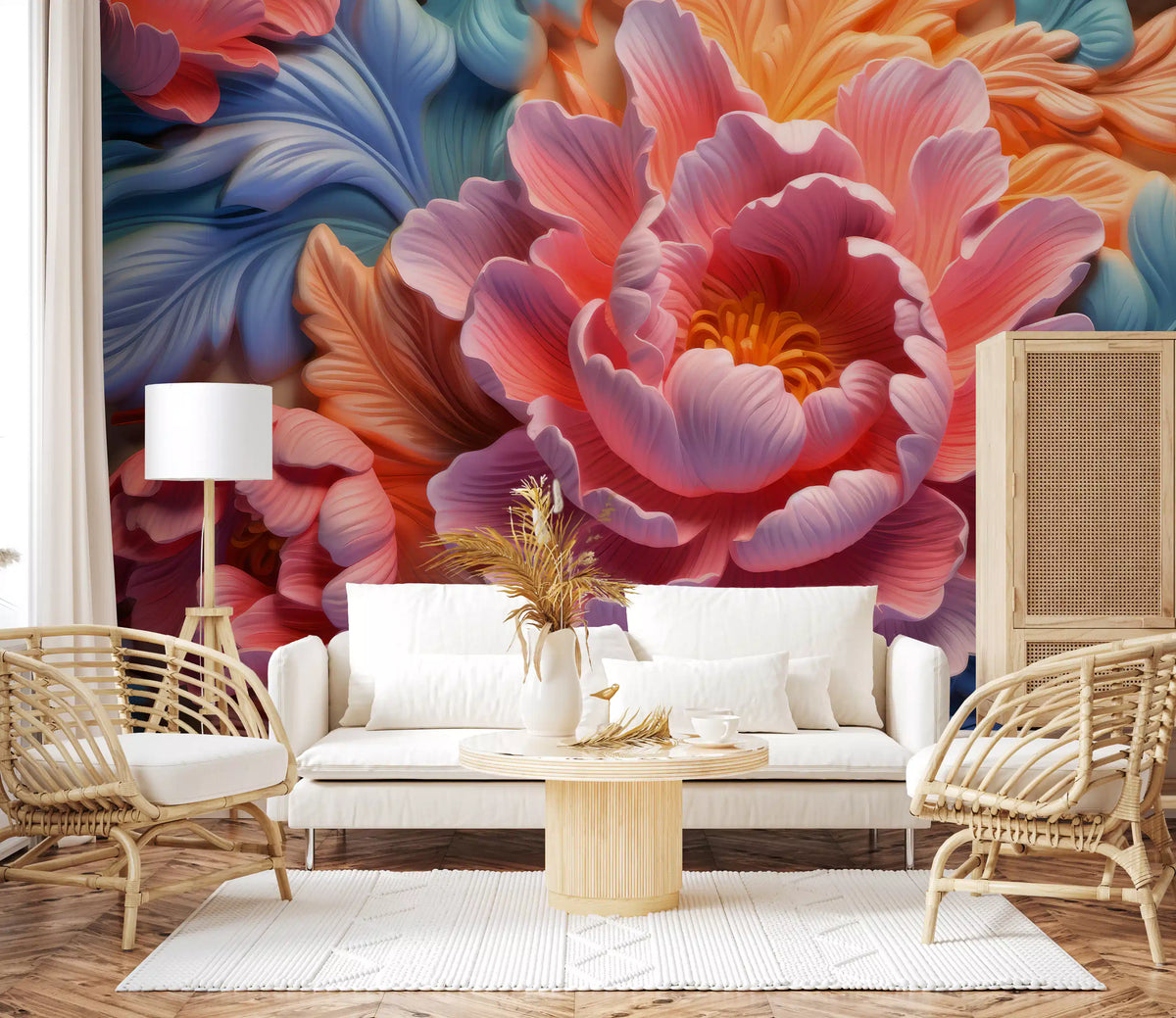 Wandbild „Blush Peony Sculptural Flow“