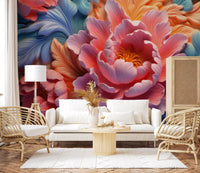 Wandbild „Blush Peony Sculptural Flow“
