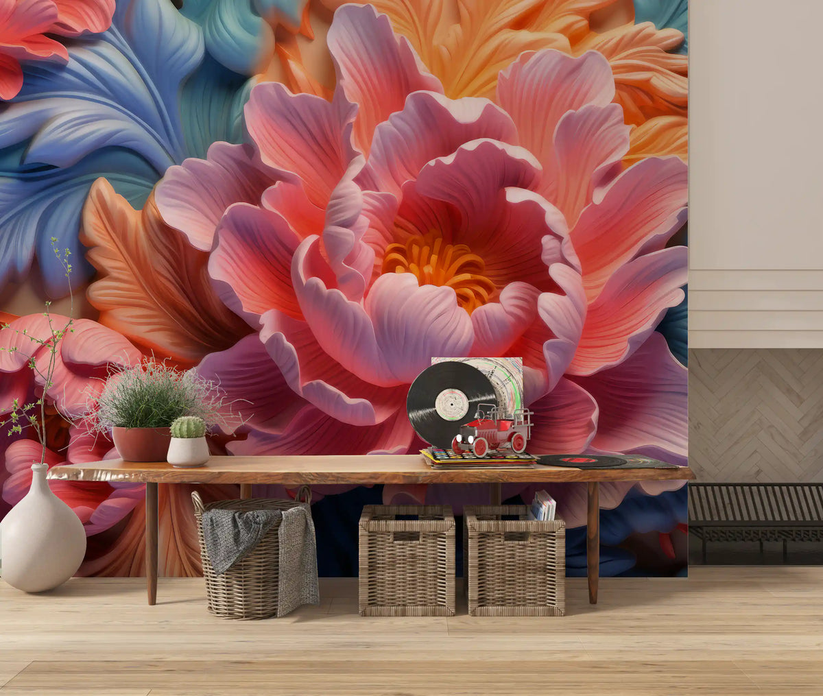 Wandbild „Blush Peony Sculptural Flow“