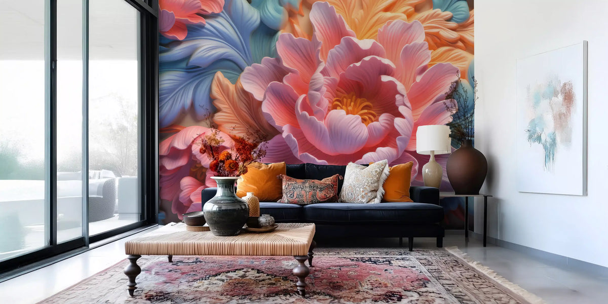 Wandbild „Blush Peony Sculptural Flow“