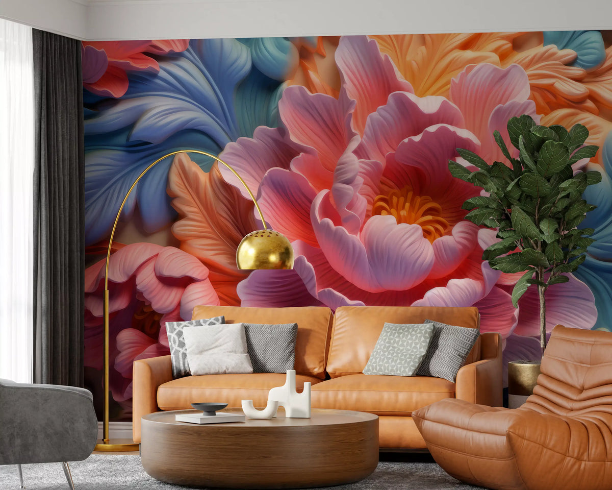 Wandbild „Blush Peony Sculptural Flow“