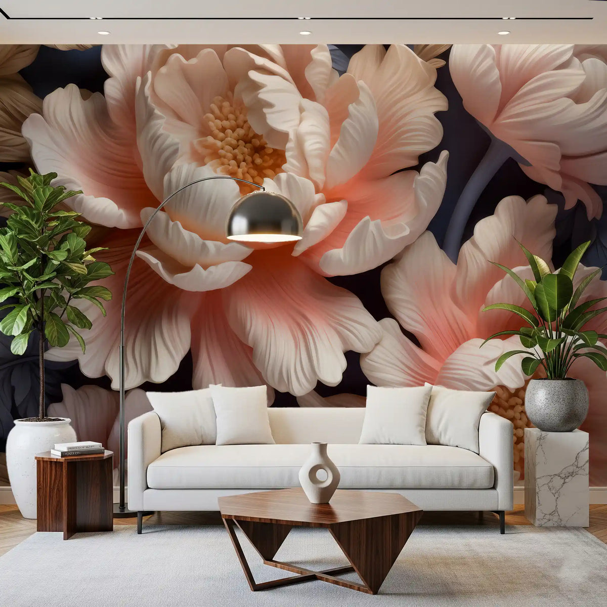 Wandbild „Soft Blush Peony Petals in Bloom“