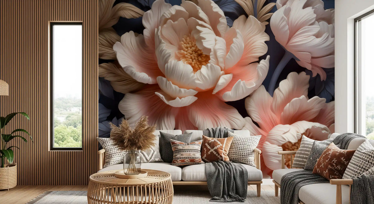 Wandbild „Soft Blush Peony Petals in Bloom“