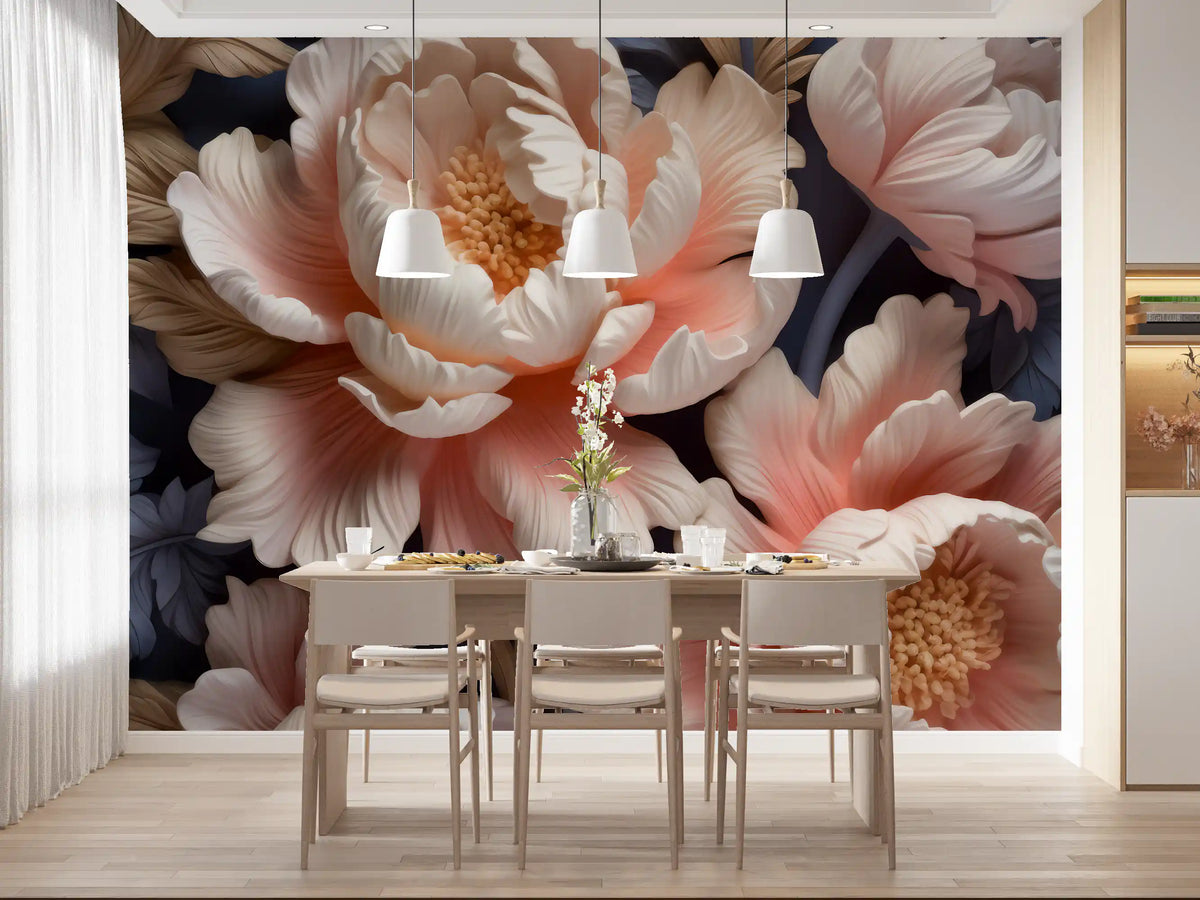 Wandbild „Soft Blush Peony Petals in Bloom“