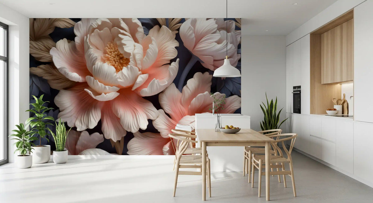 Wandbild „Soft Blush Peony Petals in Bloom“
