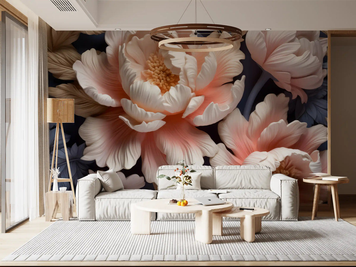 Wandbild „Soft Blush Peony Petals in Bloom“