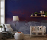 Papier peint panoramique texturé Indigo et Ember