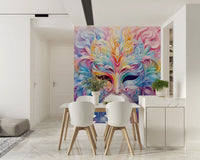 Wandbild mit pastellfarbenem Blumenmaskenmotiv