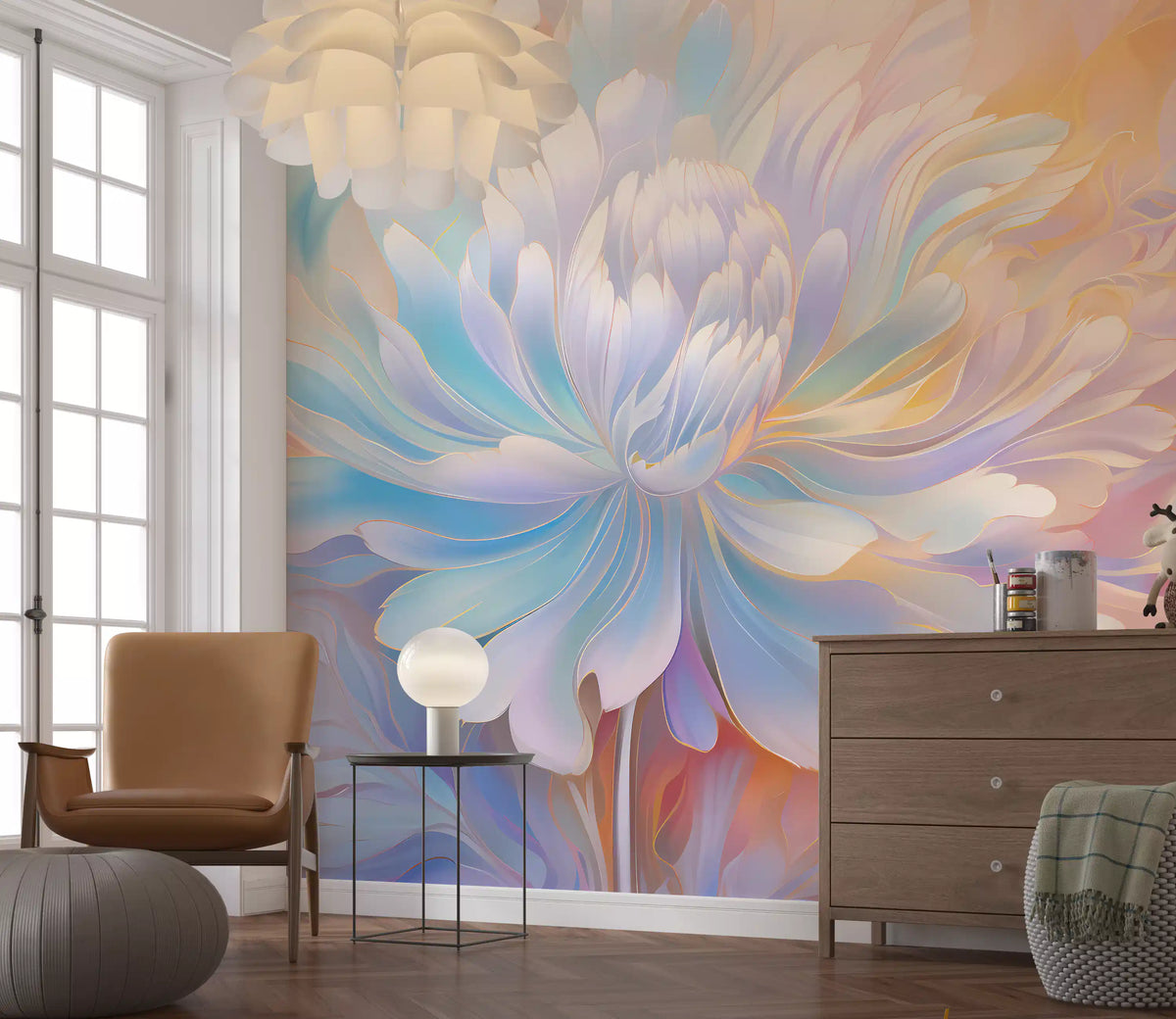 Ätherisches Wandbild „Pastellblüte“