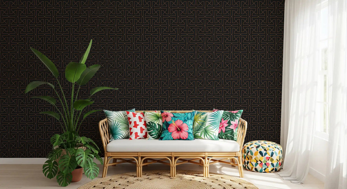 Papier peint à motifs géométriques abstraits