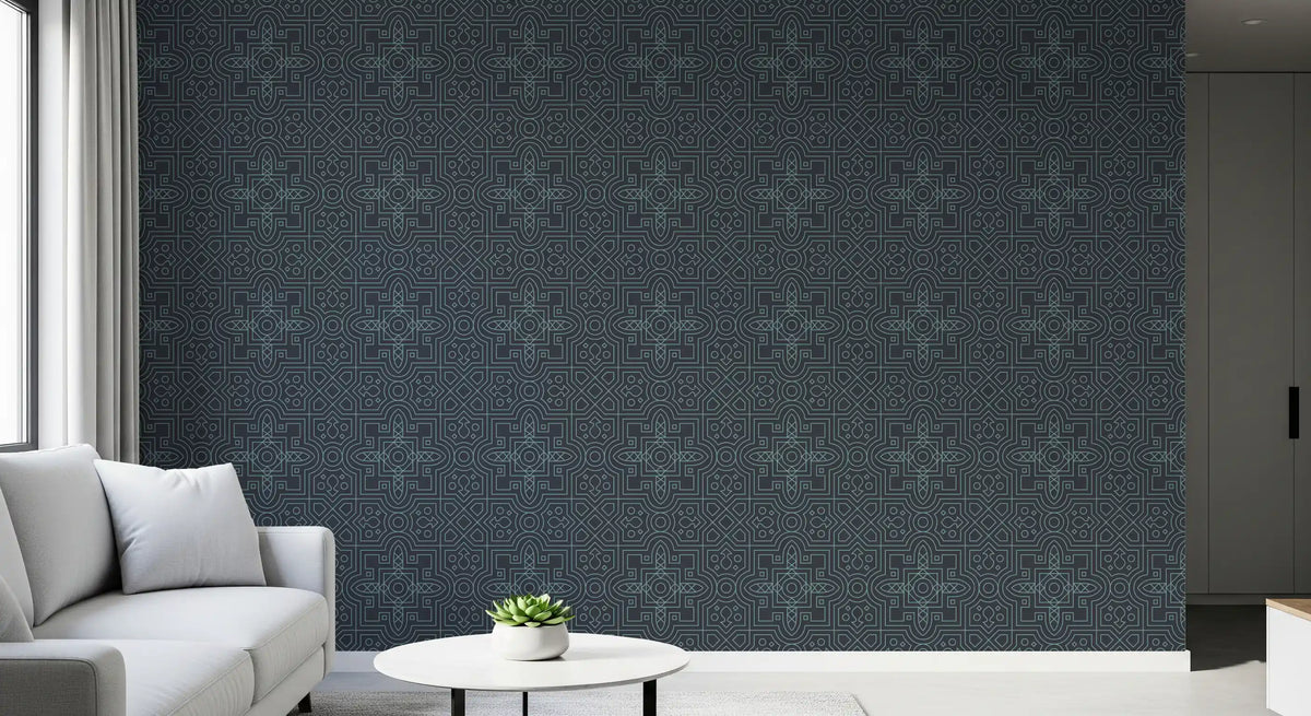 Tapete „Midnight Geometry Linear Tile“⁠