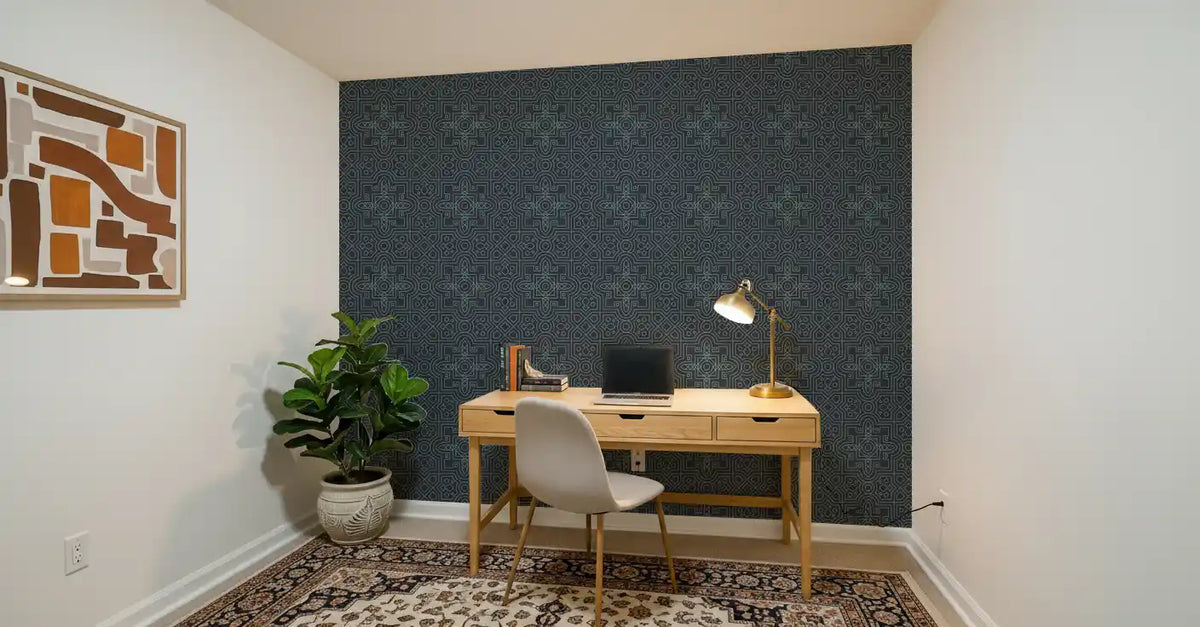Tapete „Midnight Geometry Linear Tile“⁠