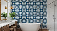 Midnight Moroccan Geometric Lattice Wallpaper⁠
