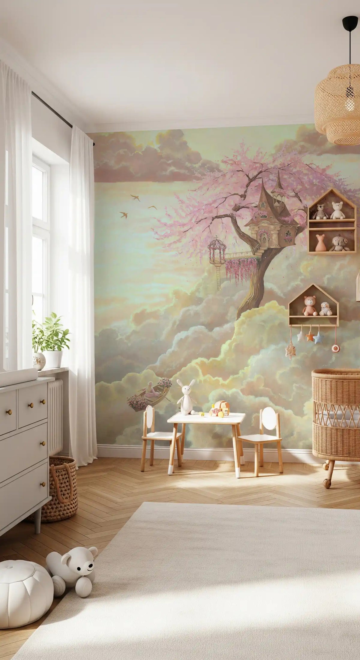Wandbild „Ethereal Cloud Treehouse Sanctuary“