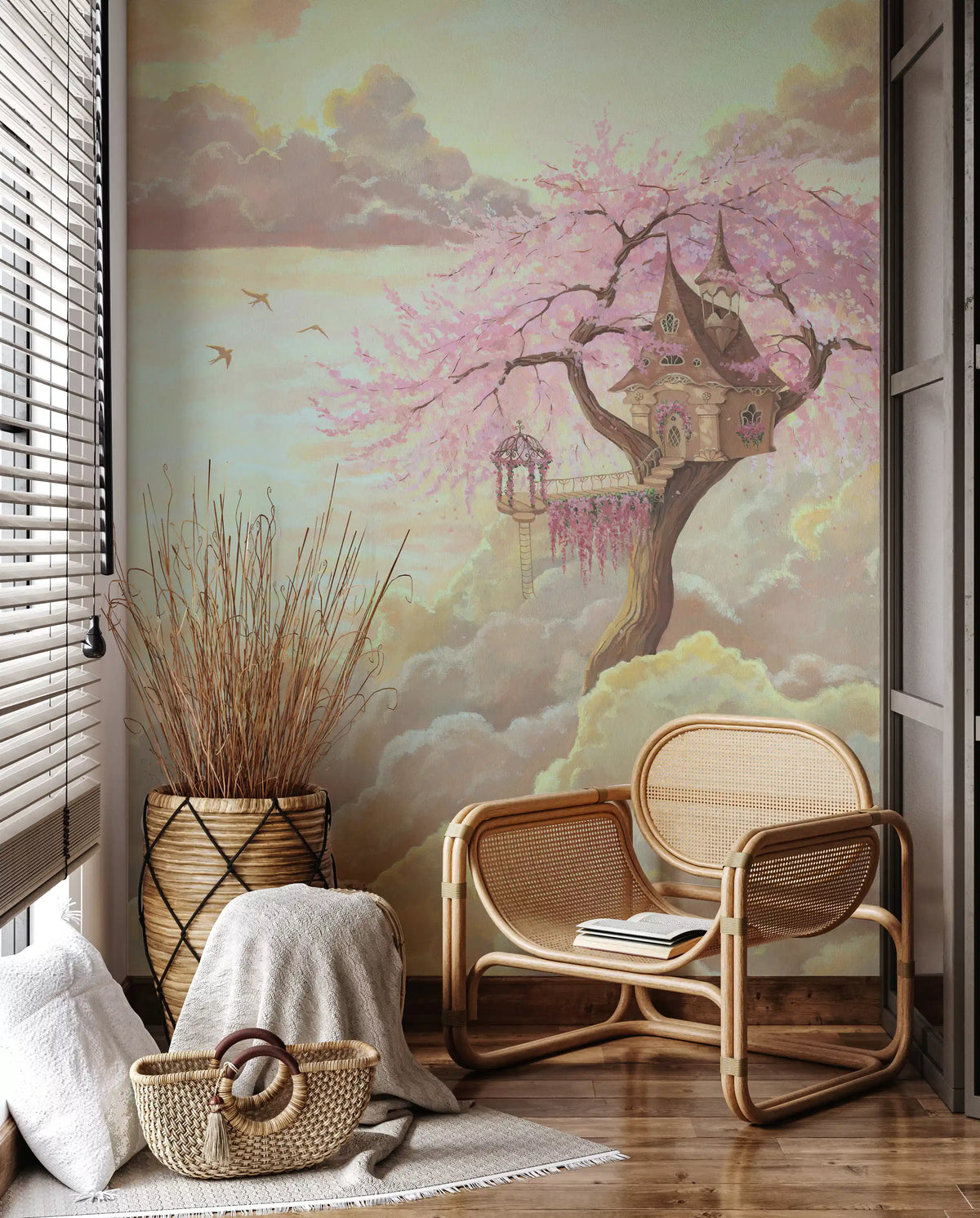 Wandbild „Ethereal Cloud Treehouse Sanctuary“