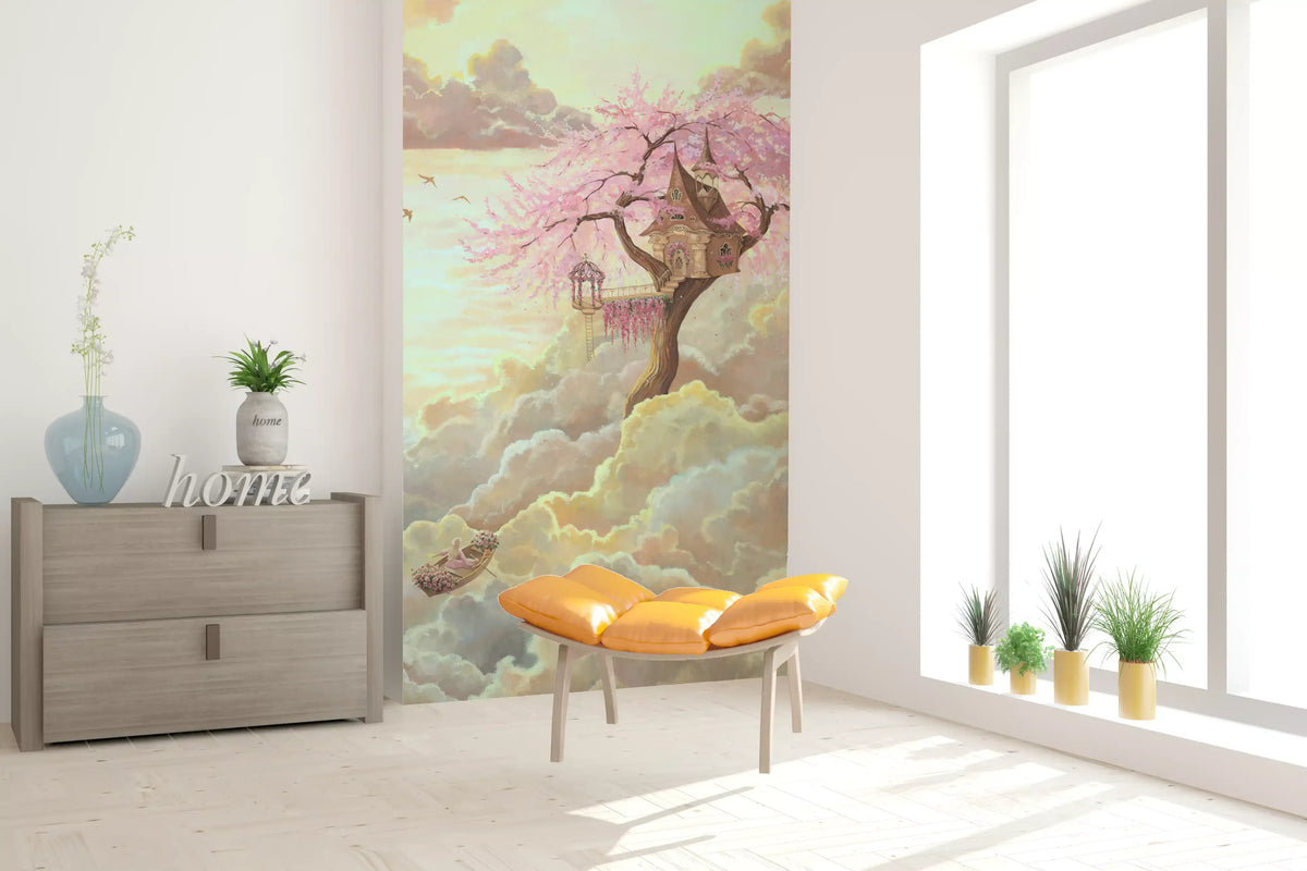 Wandbild „Ethereal Cloud Treehouse Sanctuary“