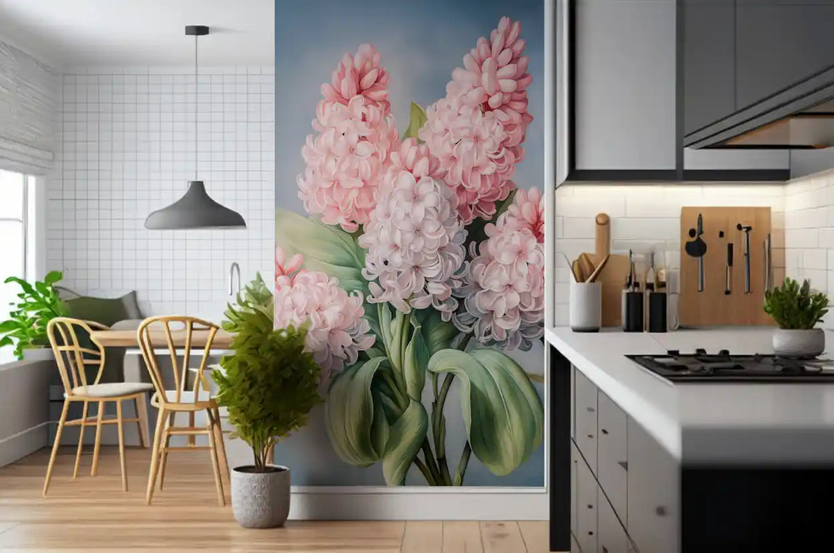 Murale da parete con stampa artistica floreale di giacinti primaverili