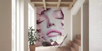 Ethereal Blush Girl Portrait Wall Mural