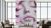 Ethereal Blush Girl Portrait Wall Mural