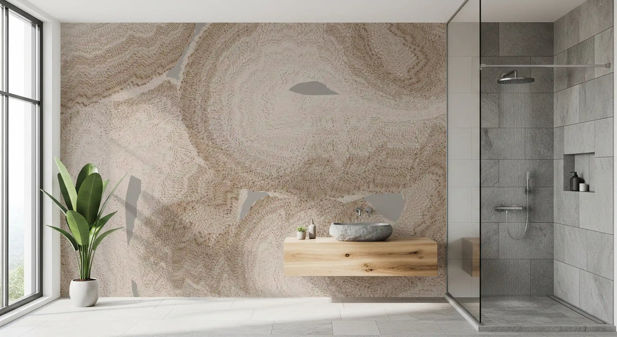 Murale da parete astratto nei toni terrosi naturali