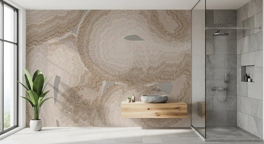 Murale da parete astratto nei toni terrosi naturali