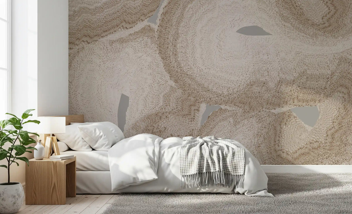 Murale da parete astratto nei toni terrosi naturali