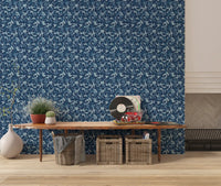 Papier peint à motif camouflage bleu marine nuit