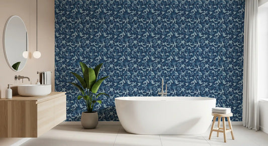 Papier peint à motif camouflage bleu marine nuit