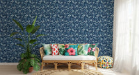 Papier peint à motif camouflage bleu marine nuit