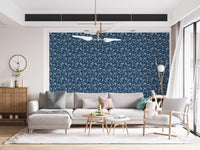 Papier peint à motif camouflage bleu marine nuit