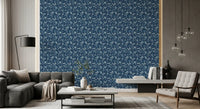 Papier peint à motif camouflage bleu marine nuit
