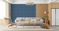 Papier peint à motif camouflage bleu marine nuit