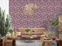 Papier peint Motif camouflage rose poudré