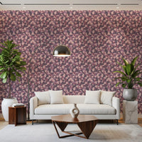 Papier peint Motif camouflage rose poudré