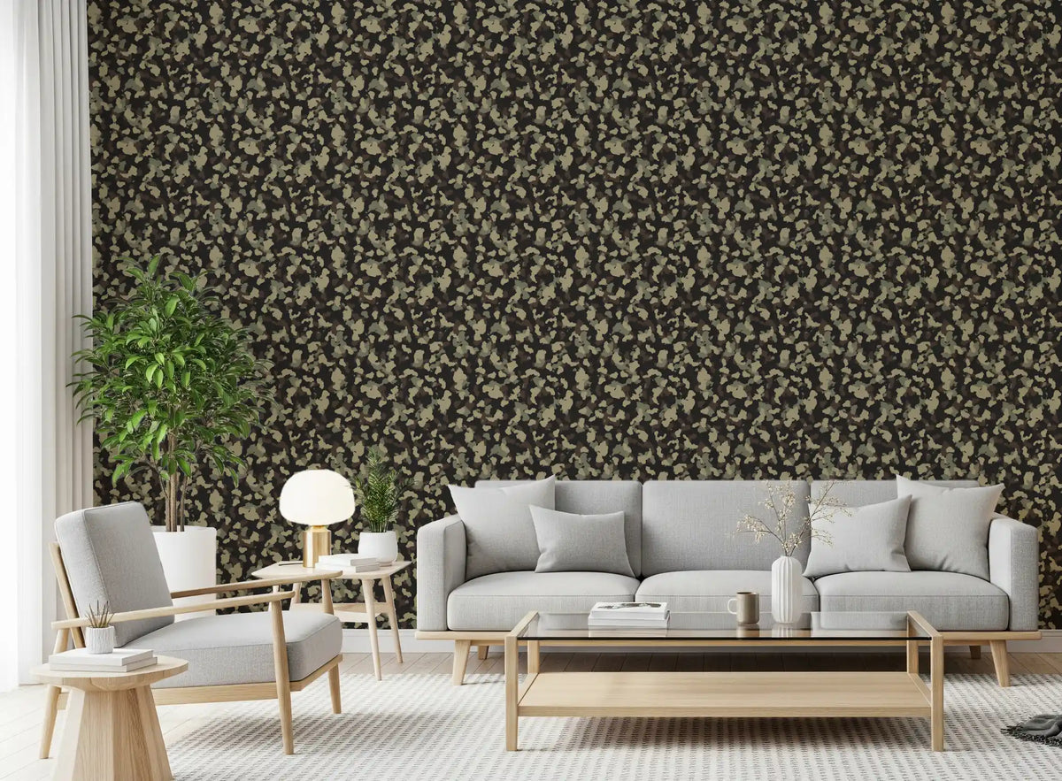 Papier peint à motif de camouflage forestier tactique⁠