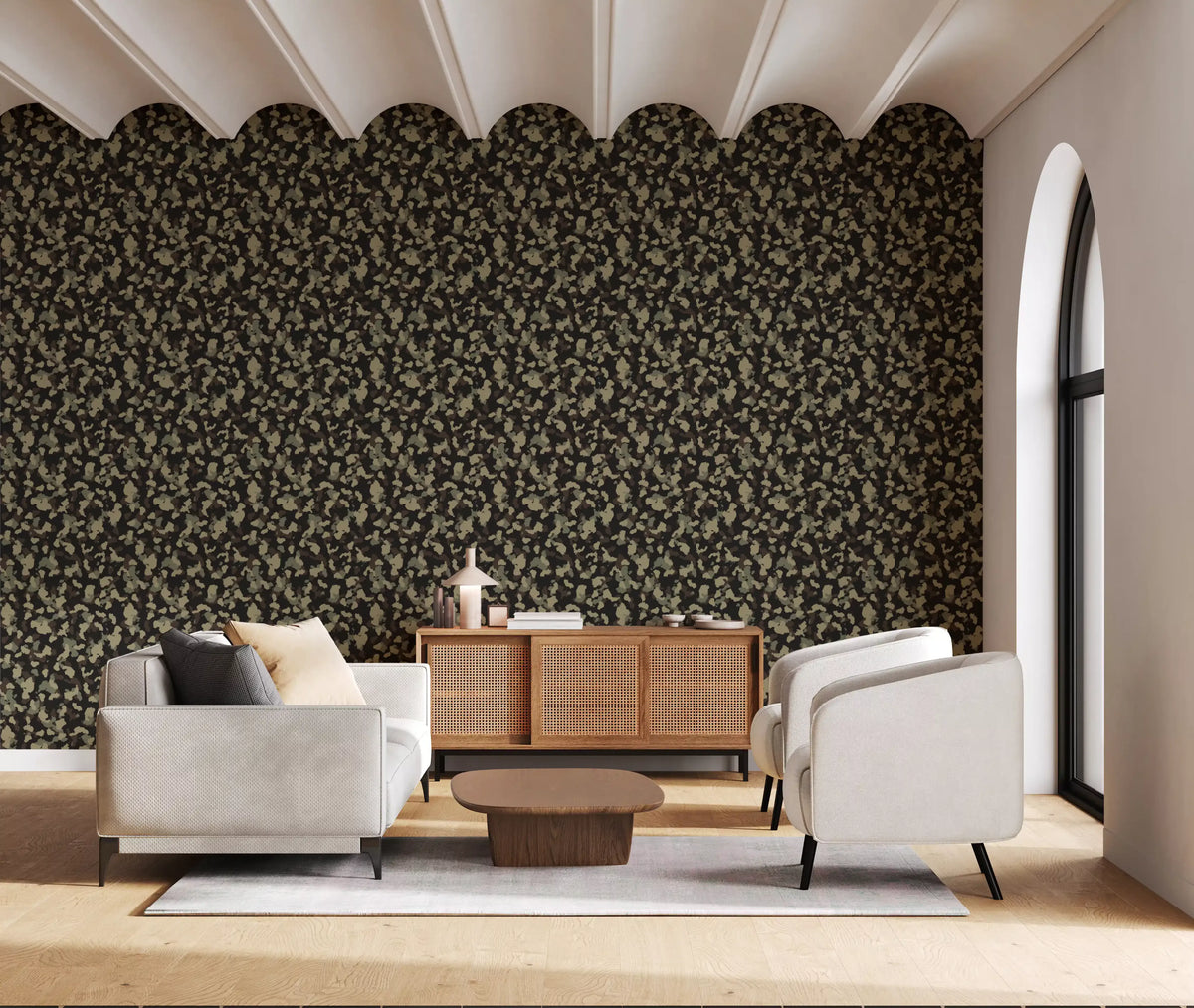 Papier peint à motif de camouflage forestier tactique⁠