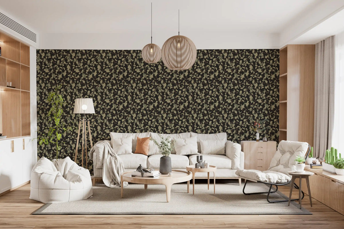 Papier peint à motif de camouflage forestier tactique⁠