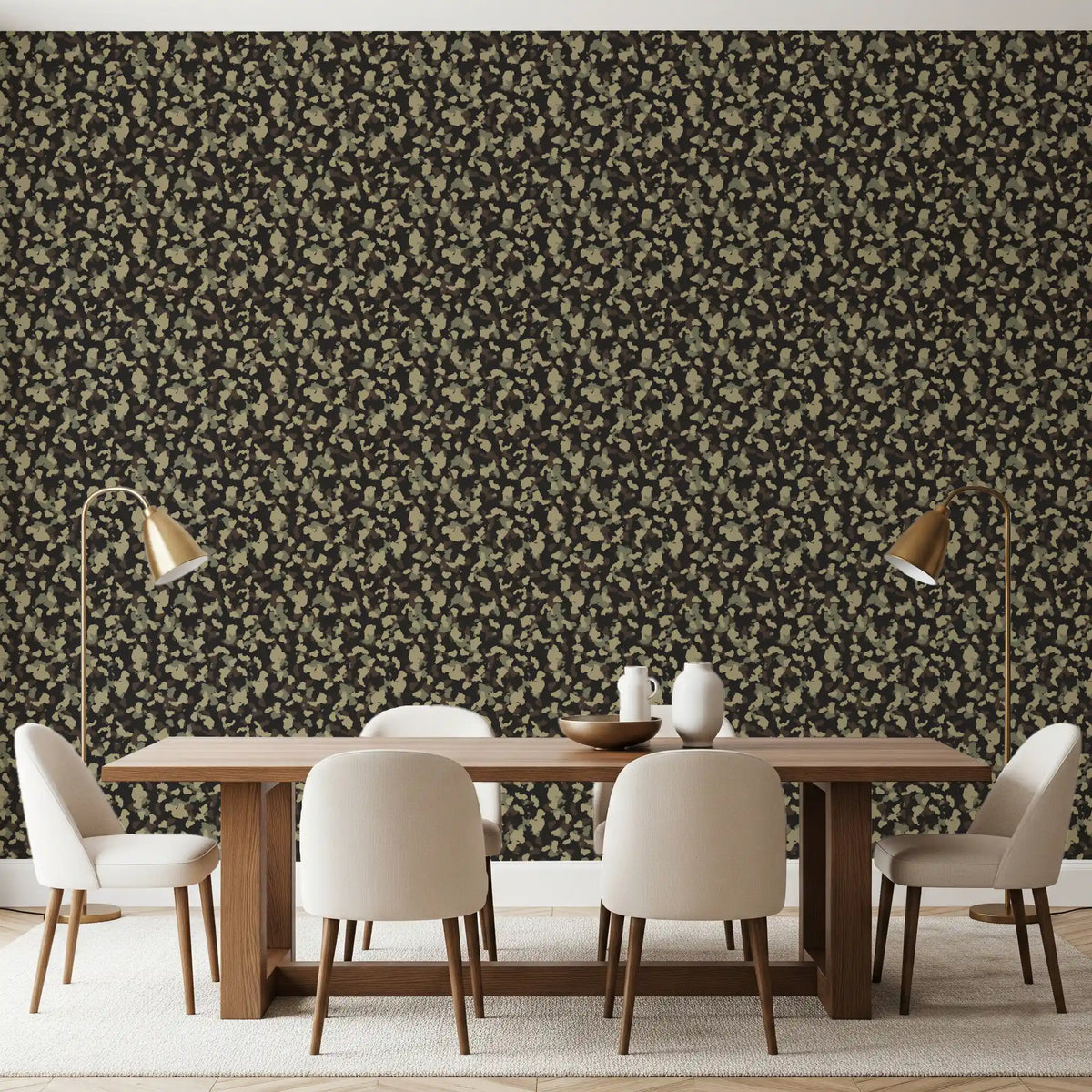 Papier peint à motif de camouflage forestier tactique⁠
