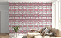Minimalistisk tapet med broderet folk-inspireret tekstur
