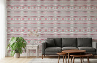 Papel tapiz de patrón geométrico de azulejos de arte folclórico