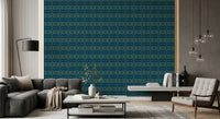 Abstrakti sinivihreä ja kultainen mosaiikkitapetti