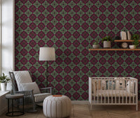 Heritage Folk Embroidery Motif Wallpaper⁠