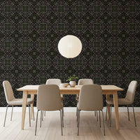Folkloretapet med syet geometrisk mønster