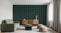 Geometriskt tapet med pixlad diamantgrid⁠