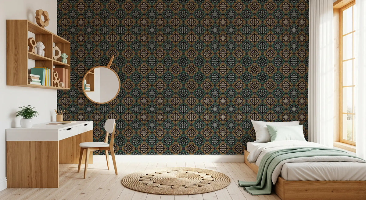 Rustikale pixelartige Kreuz-Wandtapete