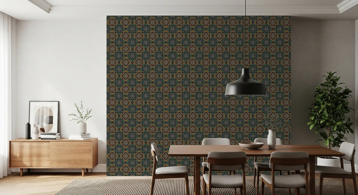 Rustikale pixelartige Kreuz-Wandtapete
