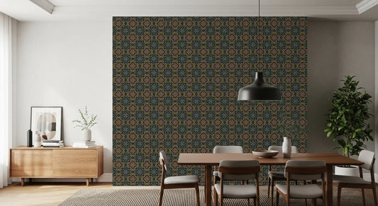Rustic Pixelated Cross Mural Wallpaper⁠