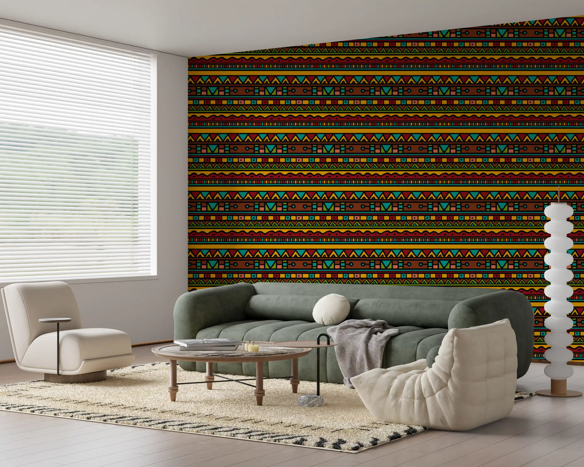 Tapet med geometriskt folkloristiskt tribal-mönster⁠